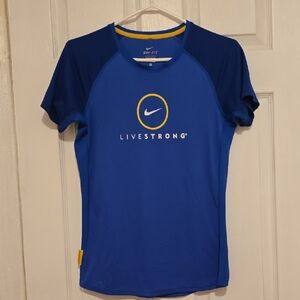 Nike Blue Dri-FIT Shirt with Yellow Accents